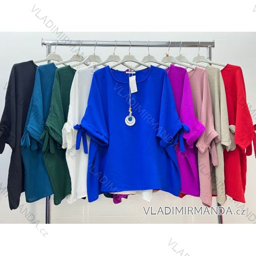 Tunika s príveskom krátky rukáv dámska nadrozmer (2XL/3XL/4XL/5XL ONE SIZE) TALIANSKA MODA IM424074