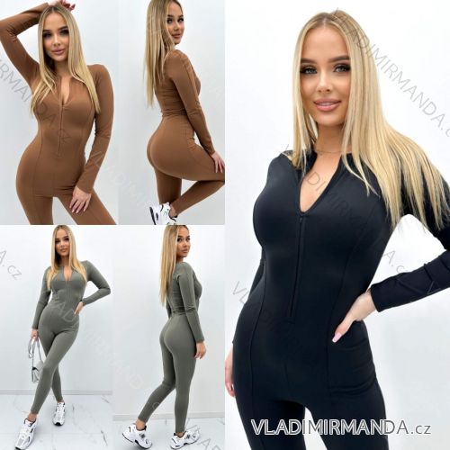 Overal dlhý zeštíhlující dlhý rukáv dámsky (S/M, M/L ) TALIANSKA MÓDA TMLLM24CLARA