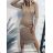 Šaty úpletové s rolákom a opaskom dlhý rukáv dámske (S/M ONE SIZE) TALIANSKA MÓDA IMWAE23F3612-A/DUR -   hnědá camel -   S / M