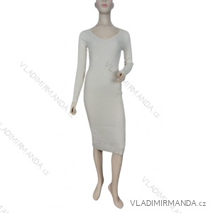 Šaty úpletové dlhý rukáv dámske (S/M ONE SIZE) TALIANSKA MÓDA IMWAE238177/DUR