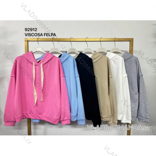 Mikina s kapucňou dlhý rukáv dámska (S/M ONE SIZE) TALIANSKA MÓDA IMPDY24EF92912