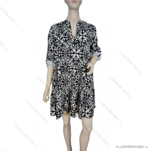 Šaty oversize letný dlhý rukáv dámske (M/L/XL ONE SIZE) TALIANSKA MÓDA IMWBB23BETTY/DR -   biela -   L/XL