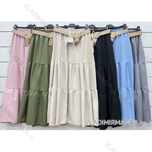 Sukňa dlhá s opaskom dámska (S/M/L ONE SIZE) TALIANSKA MÓDA IMWCP24101