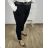 Nohavice dlhé s opaskom dámske nadrozměr  (XL/2XL/3XL ONE SIZE) TALIANSKA MÓDA IMWCP24BELLA/DR 2XL/3XL čierna