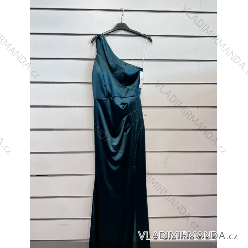 Šaty dlhé spoločenské bez rukávu dámske (S/M ONE SIZE) TALIANSKA MÓDA IMPSH245394A tmavo zelená S / M