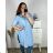 Košeľa predĺžená dlhý rukáv dámska nadrozmer (XL/2XL/3XL ONE SIZE) TALIANSKA MÓDA IMC24BELLA/DR XL/2XL modrá tm.