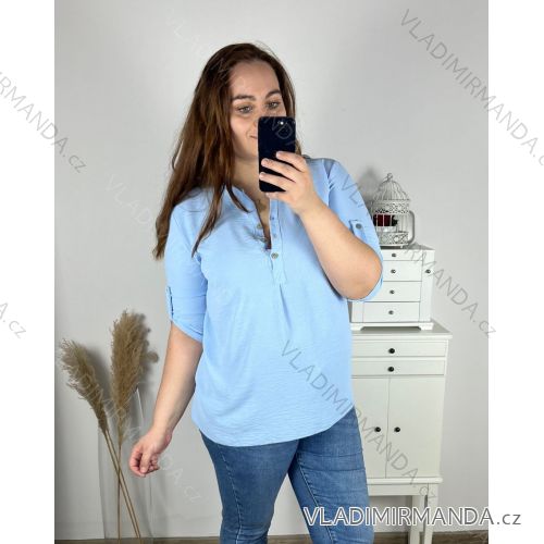 Tunika 3/4 rukáv dámska nadrozmer (XL/2XL/3XL ONE SIZE) TALIANSKA MODA IM324KESY/DR