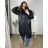 Bunda s kapucňou dámska nadrozmer (2XL/3XL ONE SIZE) TALIANSKA MÓDA IM423768/DR smaragdová 2XL/3XL