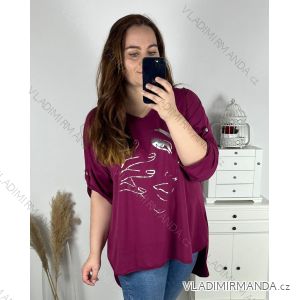 Tunika dlhý rukáv dámska nadrozmer (3XL/4XL/5XL/6XL ONE SIZE) TALIANSKA MÓDA IMWQ24030/DR