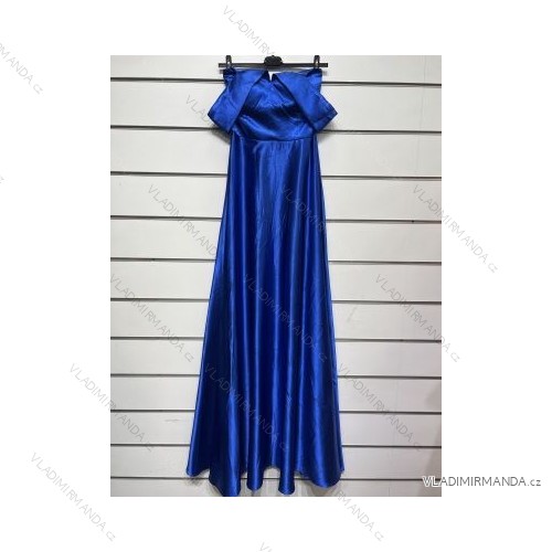 Šaty elegantné spoločenské plesové carmen dámske (L/XL/2XL ONE SIZE) TALIANSKA MÓDA IMPSH2450039 modrá L-2XL