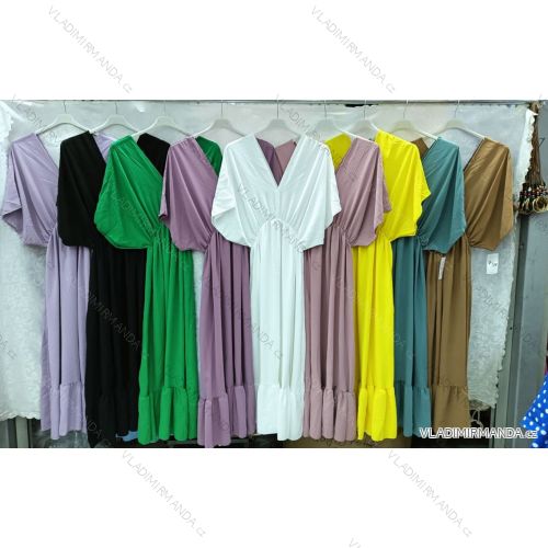Šaty letné krátky rukáv dámske nadrozmer (3XL/4XL ONE SIZE) TALIANSKA MÓDA IMWQ24097
