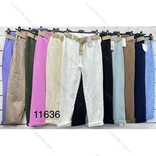 Nohavice dlhé s opaskom dámske (S/M ONE SIZE) TALIANSKA MÓDA IMWCP24110