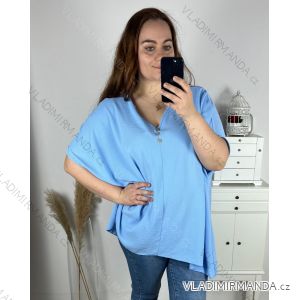 Tunika krátky rukáv dámska nadrozmer (5XL/6XL/7XL ONE SIZE) TALIANSKA MÓDA IMBM24KNOPP