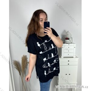 Tunika tričko krátky rukáv dámska (4XL/5XL/6XL ONE SIZE) MODA ITALY TML24NOVA-1/DR