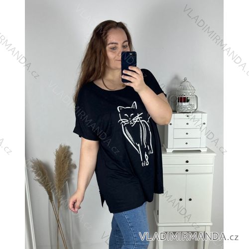 Tunika tričko krátky rukáv dámska (4XL/5XL/6XL ONE SIZE) MODA ITALY TML24NOVA-3/DR