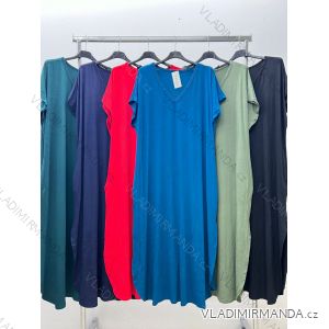Šaty dlhé krátky rukáv dámske nadrozmer (4XL/5XL ONE SIZE) TALIANSKA MóDA IM424056