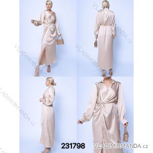 Šaty elegantné dlhé dlhý rukáv dámske (S/M ONE SIZE) TALIANSKA MóDA IM424067