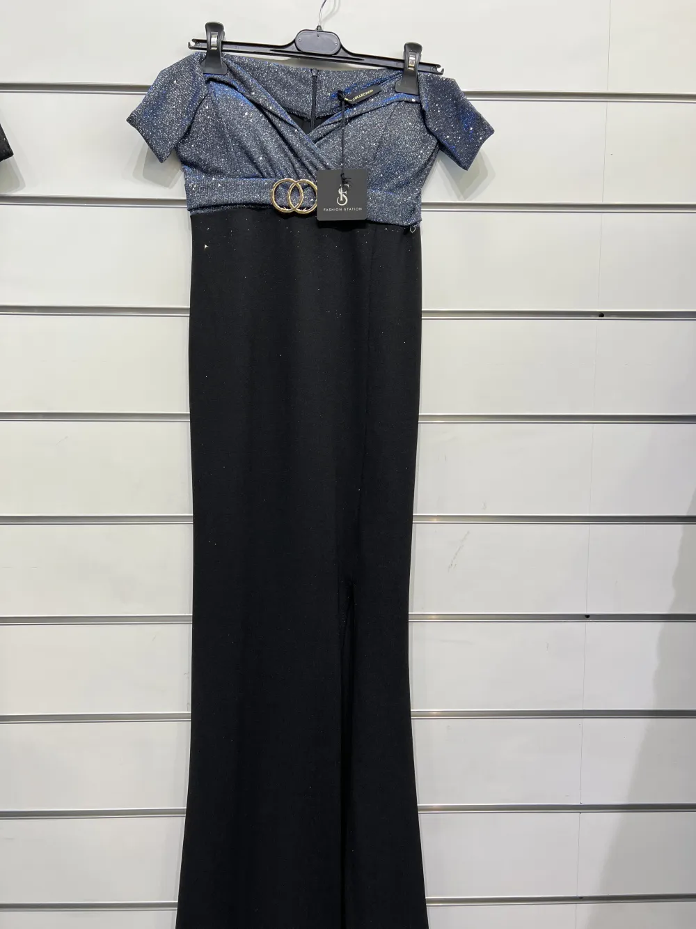 Šaty dlouhé společenské krátký rukáv dámské (S/M ONE SIZE) ITALSKÁ MÓDA IMPSH2451739 svetlo modrá S / M