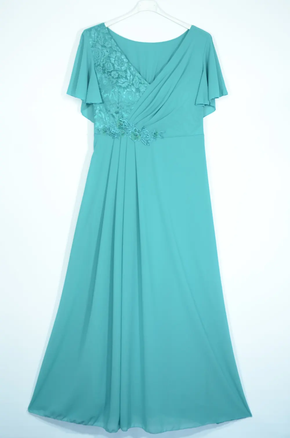 Šaty dlhé elegantný krátky rukáv dámske (S/M ONE SIZE) TALIANSKA MÓDA IMPSH24X19106L