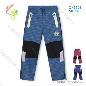 Nohavice outdoor plátené bavlnené dlhé detské dievčenské a chlapčenské (98-128) KUGO QK7601
