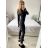 Overal dlhý s opaskom dlhý rukáv dámsky (S/M ONE SIZE) TALIANSKA MÓDA IMWAE234724/DUR čierna S/M