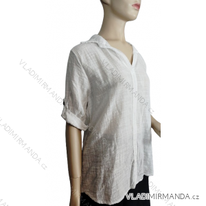 Tunika bavlněná 3/4 košilová dlouhý rukáv dámská nadrozměr (M/L ONE SIZE) ITALSKá MODA IM724003