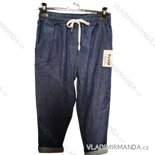 Nohavice riflové dámske (L/XL ONE SIZE) TALIANSKA MóDA IM424079/DR -   tmavo modrá -   L/XL