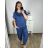 Súprava tunika a nohavice dámska nadrozmer (XL/2XL ONE SIZE) TALIANSKA MÓDA IMWQ24078/DUR XL/2XL tmavo modrá