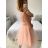 Šaty spoločenské elegantné bez rukávov krátke plesové dámske (S/M ONE SIZE) TALIANSKA MÓDA IMM22PL19801KR
