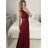 Šaty elegantné spoločenské dlhé na ramienka dámske (S/M ONE SIZE) TALIANSKA MóDA IMM2218806/DU -   červená -   S / M