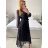 Šaty elegantné dlhé šifonové dlhý rukáv dámske (S/M ONE SIZE) TALIANSKA MÓDA IM424LEONA