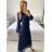 Šaty elegantné dlhé šifonové dlhý rukáv dámske (S/M ONE SIZE) TALIANSKA MÓDA IM424LEONA