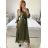 Šaty elegantné dlhé šifonové dlhý rukáv dámske (S/M ONE SIZE) TALIANSKA MÓDA IM424LEONA