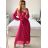 Šaty elegantné dlhé šifonové dlhý rukáv dámske (S/M ONE SIZE) TALIANSKA MÓDA IM424LEONA