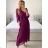 Šaty elegantné dlhé šifonové dlhý rukáv dámske (S/M ONE SIZE) TALIANSKA MÓDA IM424LEONA/DUR -   čierna
 -   S / M