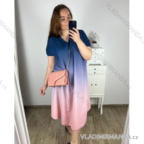 Šaty letné krátky rukáv dámske nadrozmer (3XL/4XL ONE SIZE) TALIANSKA MÓDA IMWQ24076