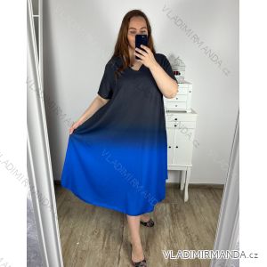 Šaty letné krátky rukáv dámske nadrozmer (3XL/4XL ONE SIZE) TALIANSKA MÓDA IMWQ24076-2/DUR