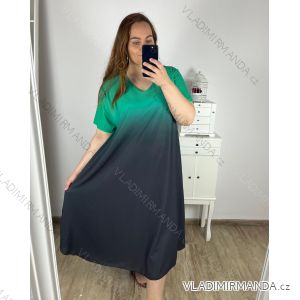 Šaty letné krátky rukáv dámske nadrozmer (3XL/4XL ONE SIZE) TALIANSKA MÓDA IMWQ24076-6/DUR