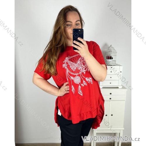 Tunika krátky rukáv dámska nadrozmer (4XL/5XL ONE SIZE) TALIANSKA MÓDA IMWQ24060