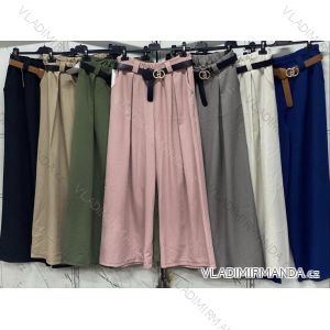 Nohavice dlhé elegantné oversize s opaskom dámske (2XL/3XL ONE SIZE) TALIANSKA MÓDA IMC24150