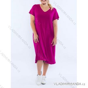 Šaty oversize krátky rukáv dámske nadrozmer (XL/2XL/3XL/4XL ONE SIZE) TALIANSKA MÓDA IMD24056