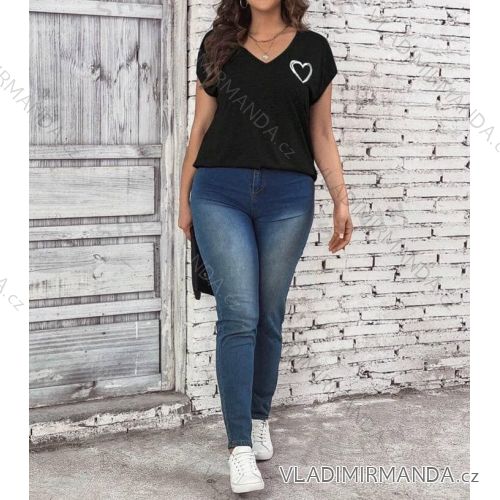 Tričko oversize krátky rukáv dámske (S/M/L ONE SIZE) TALIANSKA MÓDA IMD24098