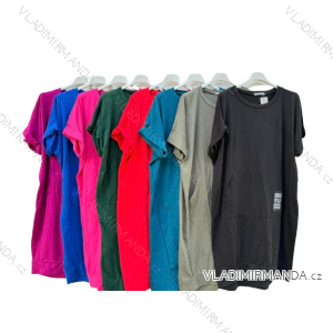 Šaty voľnočasové krátky rukáv dámske nadrozmer (XL/2XL ONE SIZE) TALIANSKA MÓDA IMD24102