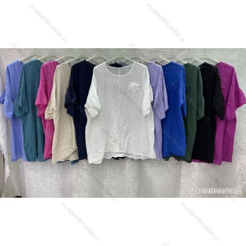 Tunika krátky rukáv dámska nadrozmer (3XL/4XL ONE SIZE) TALIANSKA MÓDA IMWQ24115