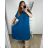 Šaty oversize maxi dlhé krátky rukáv dámske bavlnené (3XL/4XL/5XL ONE SIZE) Talianska Móda IM324VIKTÓRIA