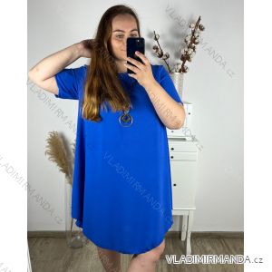 Šaty oversize krátky rukáv dámske bavlnené (XL/2XL/3XL ONE SIZE) Talianska Móda IM324ETNA