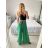 Nohavice dlhé s opaskom dámske (S/M/L ONE SIZE) TALIANSKA MÓDA IMWD24001/DU - zelená - M/L