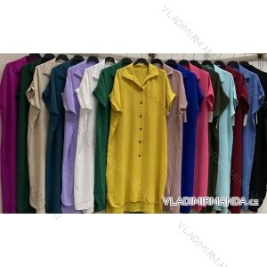 Šaty košeľové krátky rukáv dámske nadrozmer (2XL/3XL ONE SIZE) TALIANSKA MÓDA IMC24196