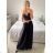 Nohavice dlhé oversize elegantné s opaskom dámske (S/M/L ONE SIZE) TALIANSKA MODA IM3244008/DU -   čierna
 -   M / L