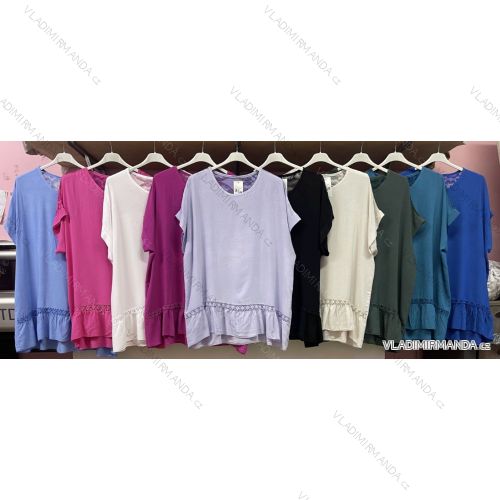 Tunika krátky rukáv dámska nadrozmer (3XL/4XL ONE SIZE) TALIANSKA MÓDA IMWQ24144